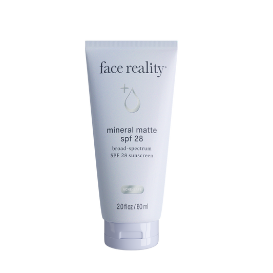 ANDREA- THIS ISN'T ON THE WEBSITE FOR INFO ) Face reality mineral matte spf 28